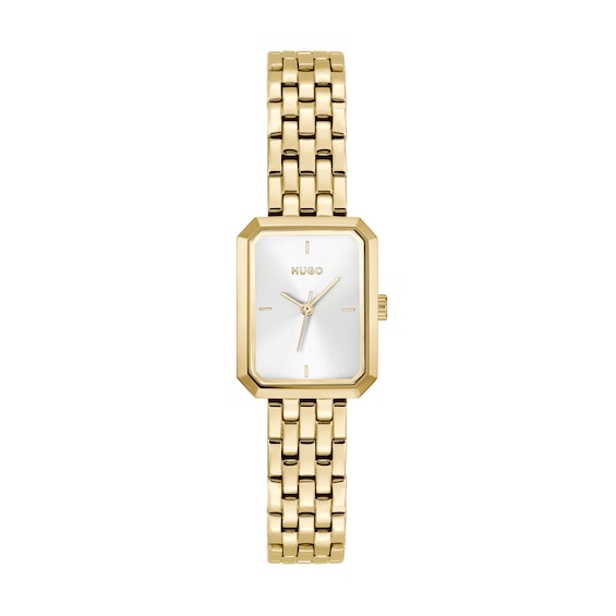 HUGO Women's #COSY Light Gold IP White Dial Bracelet Watch