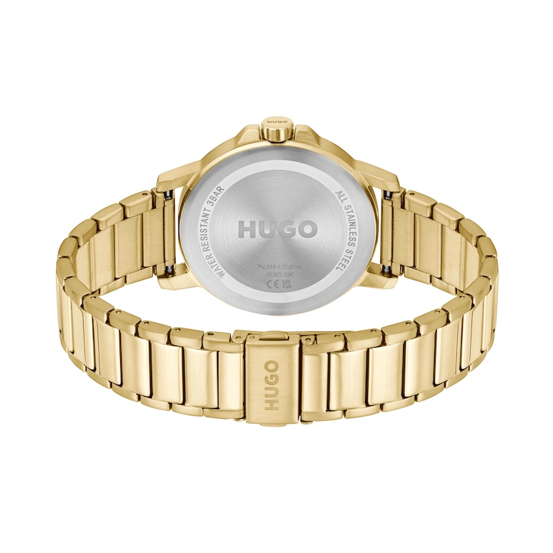 Main Image 2 of HUGO #SMOOTH Men's 41mm Gold Tone IP Bracelet Watch