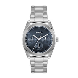 HUGO Men's #BRIGHT SPORT Stainless Steel Blue Dial Bracelet Watch