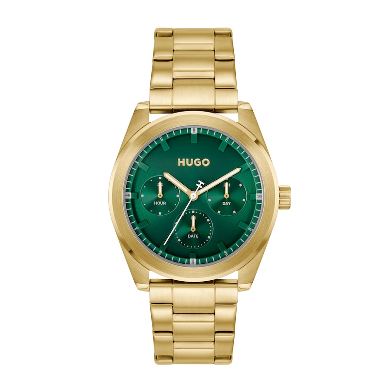 Main Image 1 of HUGO #BRIGHT SPORT Men's 42mm Light Yellow Gold IP Bracelet Watch