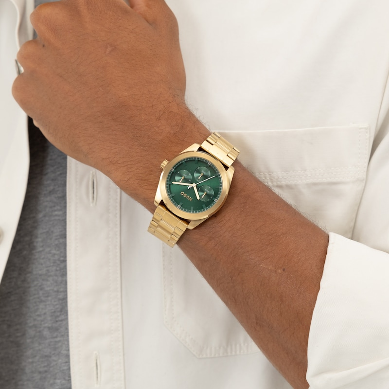 Main Image 5 of HUGO #BRIGHT SPORT Men's 42mm Light Yellow Gold IP Bracelet Watch