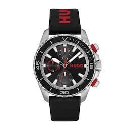 HUGO #DIVE Men's 44mm Stainless Steel & Silicone Strap Watch