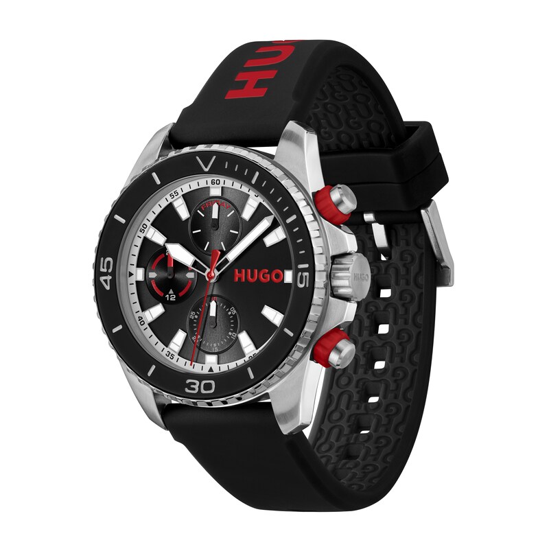 Main Image 2 of HUGO #DIVE Men's 44mm Stainless Steel & Silicone Strap Watch