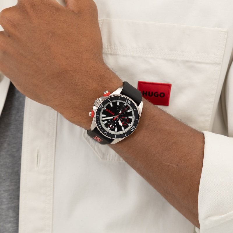 Main Image 5 of HUGO #DIVE Men's 44mm Stainless Steel & Silicone Strap Watch