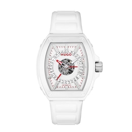 HUGO #ICON Men's 40mm White Silicone Strap Watch