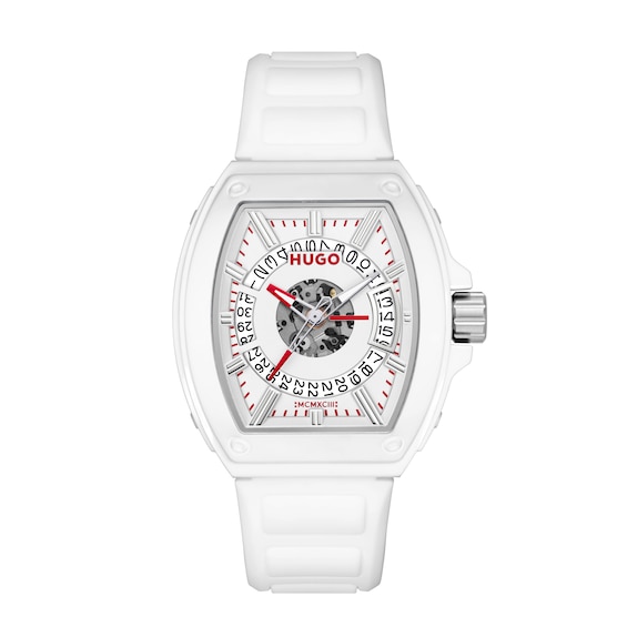 HUGO #ICON Men's 40mm White Silicone Strap Watch