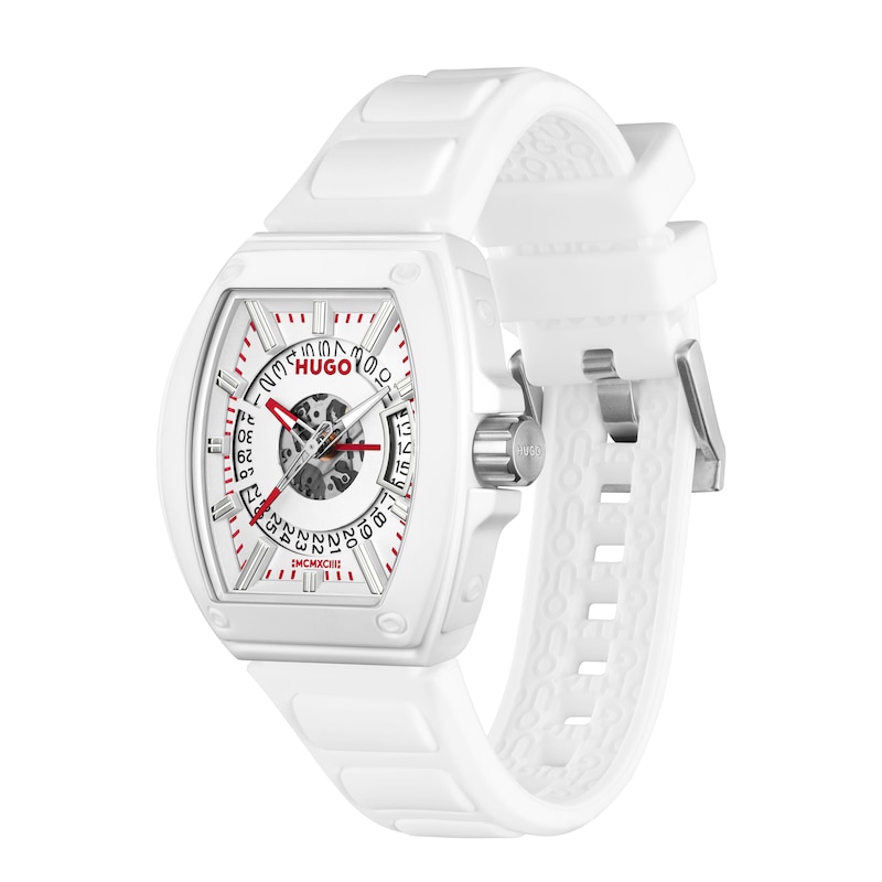 Main Image 2 of HUGO #ICON Men's 40mm White Silicone Strap Watch
