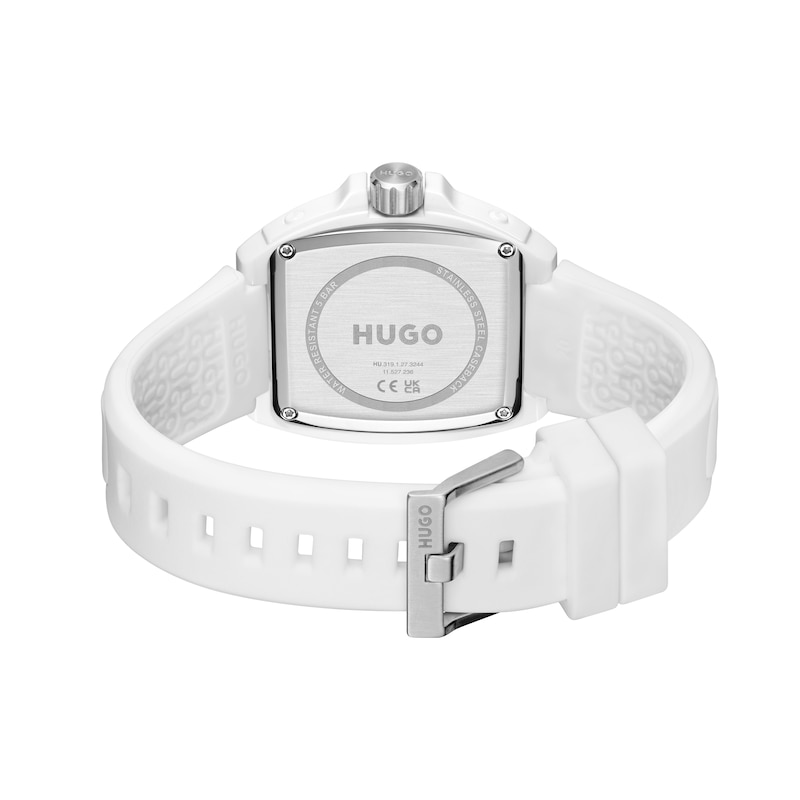 Main Image 3 of HUGO #ICON Men's 40mm White Silicone Strap Watch