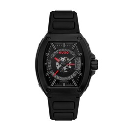 HUGO #ICON Men's 40mm Black Silicone Strap Watch