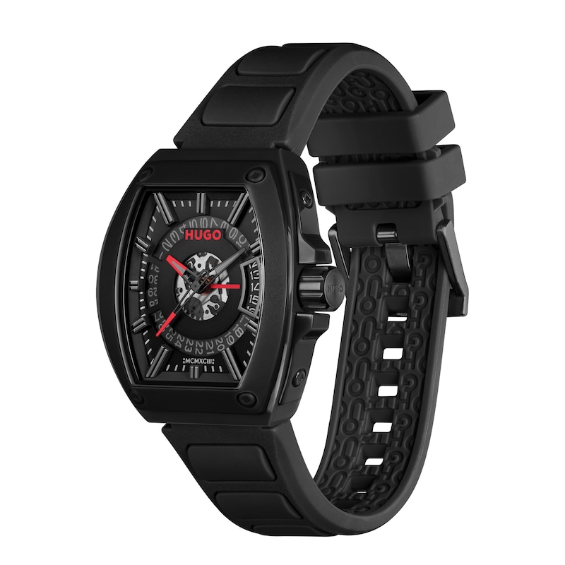 Main Image 3 of HUGO #ICON Men's 40mm Black Silicone Strap Watch