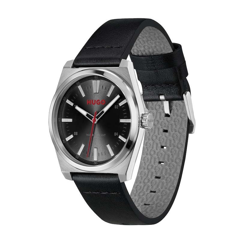 Main Image 2 of HUGO #ARK Men's 40mm Black Leather Strap Watch