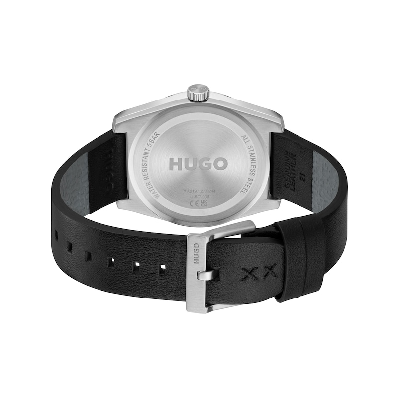 Main Image 3 of HUGO #ARK Men's 40mm Black Leather Strap Watch