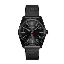HUGO #ARK Men's 40mm Black IP Mesh Bracelet Watch