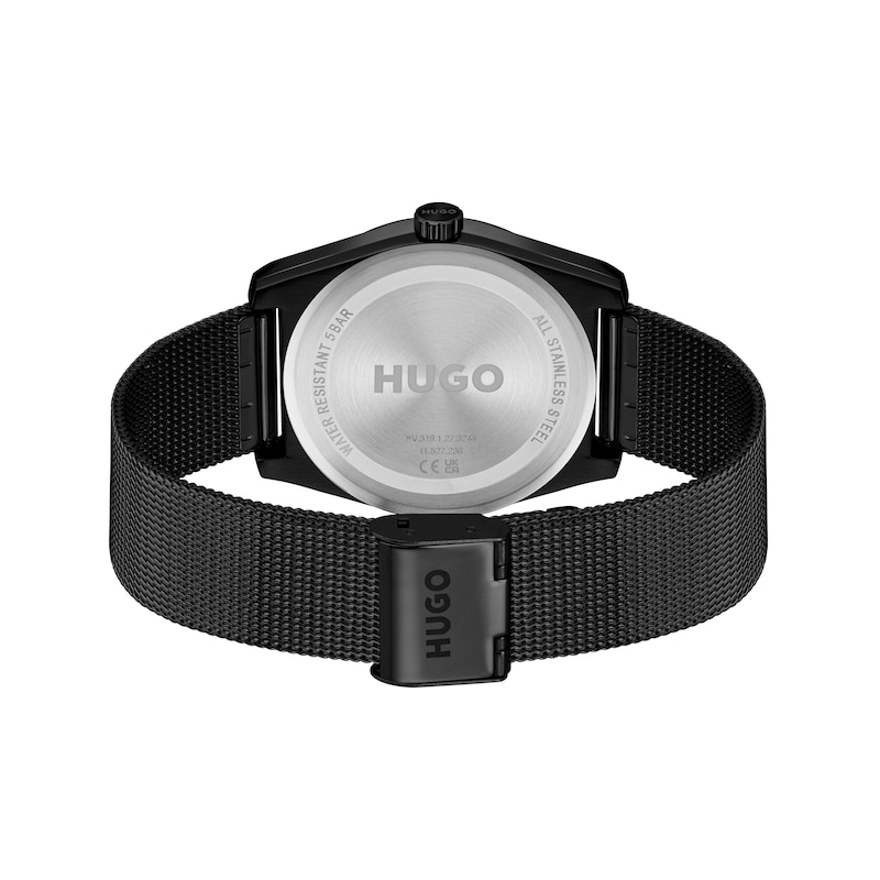 Main Image 3 of HUGO #ARK Men's 40mm Black IP Mesh Bracelet Watch
