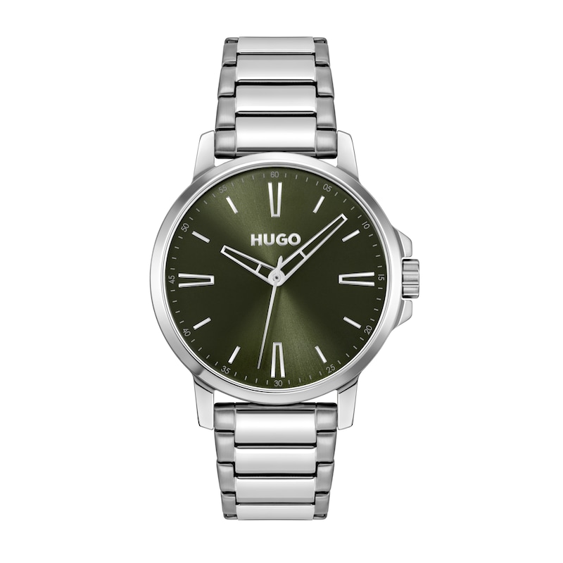 Main Image 1 of HUGO #SMOOTH Men's Green Dial & Stainless Steel Bracelet Watch
