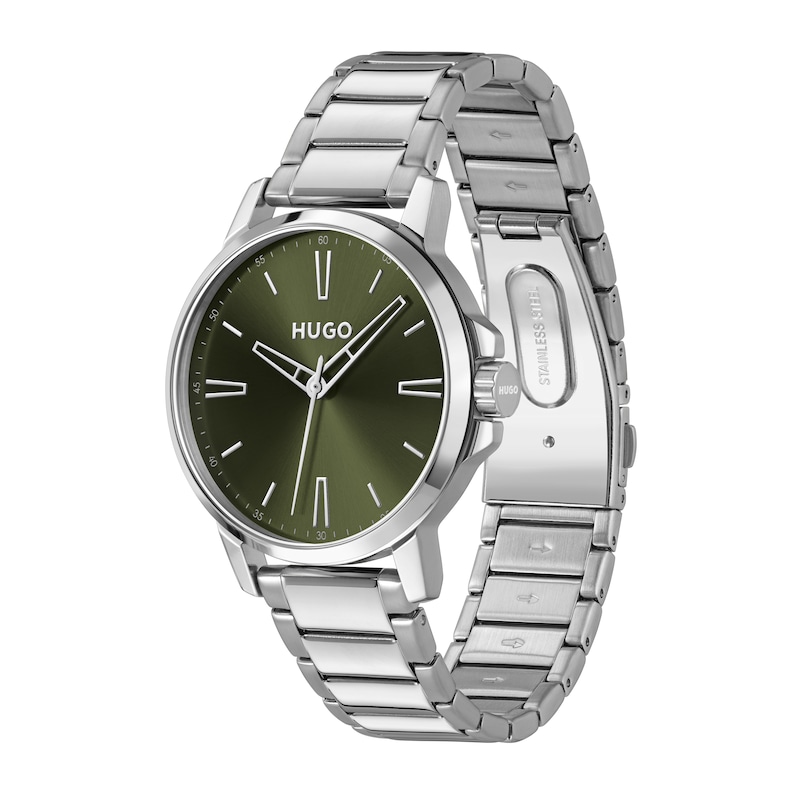 Main Image 2 of HUGO #SMOOTH Men's Green Dial & Stainless Steel Bracelet Watch