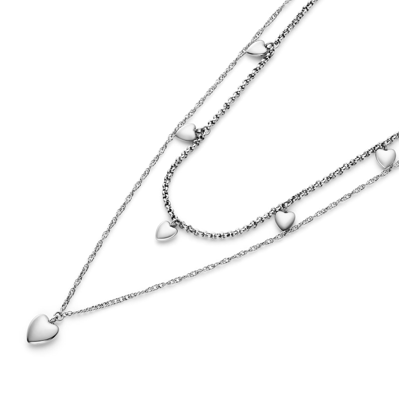 Main Image 3 of Olivia Burton Women's Mini Heart Stainless Steel Double Layered Necklace