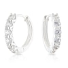 Thumbnail Image 1 of Sterling Silver Cubic Zirconia Accented Hoop Earrings