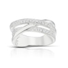 Thumbnail Image 1 of Sterling Silver Cubic Zirconia Cross Over Chunky Ring
