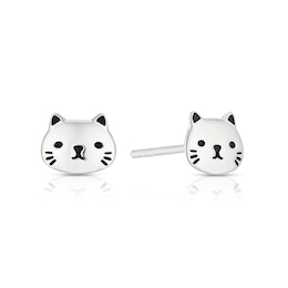 Children's Sterling Silver Cat Stud Earrings