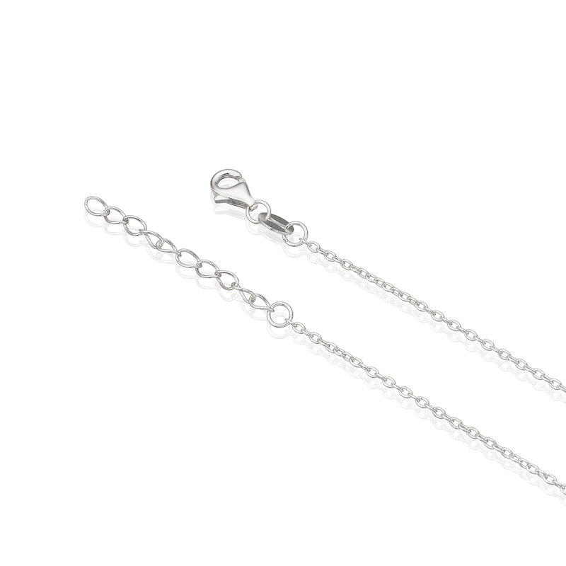 Main Image 3 of Sterling Silver 16.5+1" Double Heart Cubic Zirconia Pendant