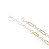Thumbnail Image 3 of Sterling Silver & Yellow Gold Plated Hammered Link Bracelet