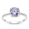 Thumbnail Image 1 of Sterling Silver Cubic Zirconia Round Purple Solitaire Ring