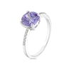 Thumbnail Image 2 of Sterling Silver Cubic Zirconia Round Purple Solitaire Ring