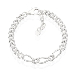 Sterling Silver Chunky Chain Bracelet 7+1"