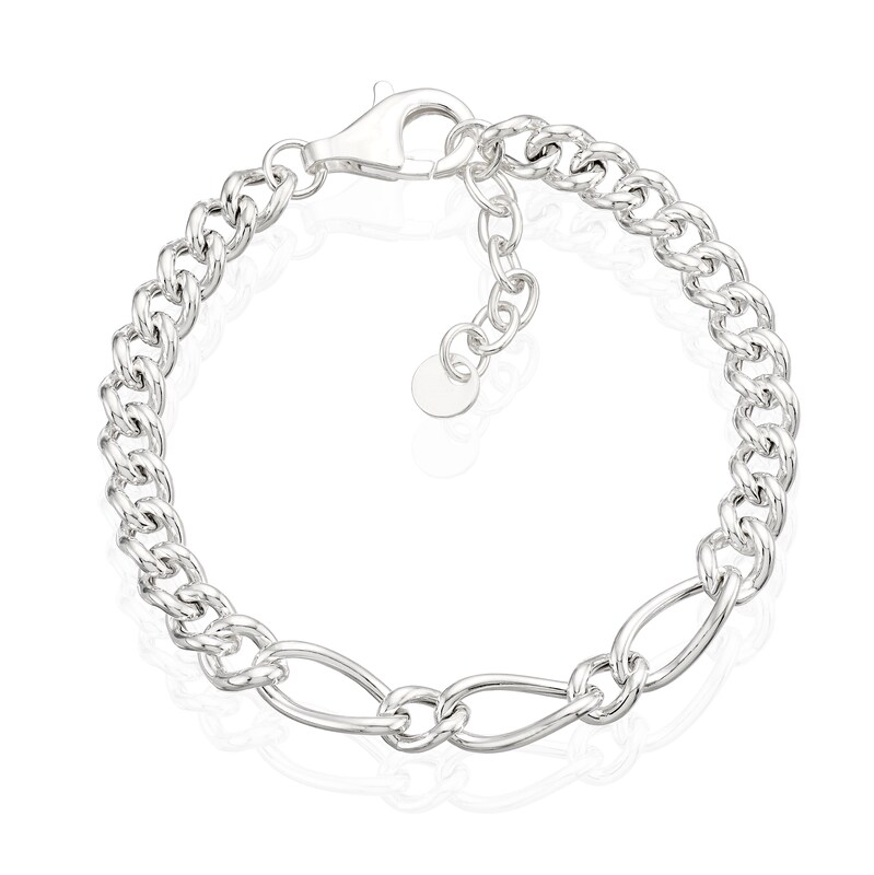 Main Image 1 of Sterling Silver Chunky Chain Bracelet 7+1"