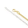 Thumbnail Image 3 of Sterling Silver & Yellow Gold Plated Two Tone Curb & Paperlink Bracelet 6.5+1"