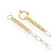 Thumbnail Image 3 of Sterling Silver & Yellow Gold Plated Two Tone Curb & Paper Link Bracelet 7"