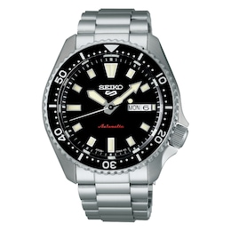 Seiko 5 Sports SKX Redux Men's Kuro Black Dial Stainless Steel Bracelet Watch