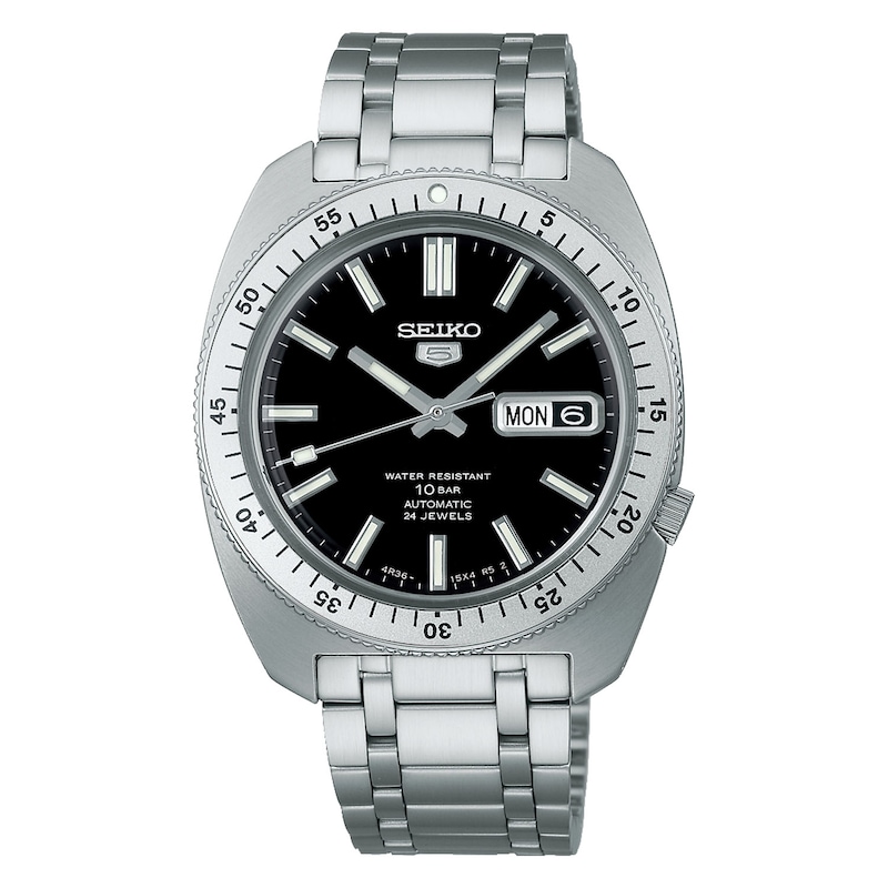 Main Image 1 of Seiko 5 Sports ‘Gene Kranz’ Recreation Limited Edition Black Dial Stainless Steel Watch