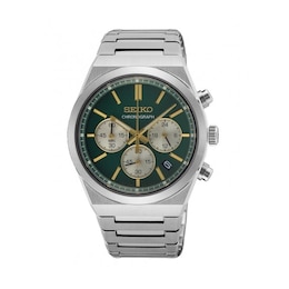 Seiko Conceptual Sport Men's Green Chronograph Dial Stainless Steel Bracelet Watch