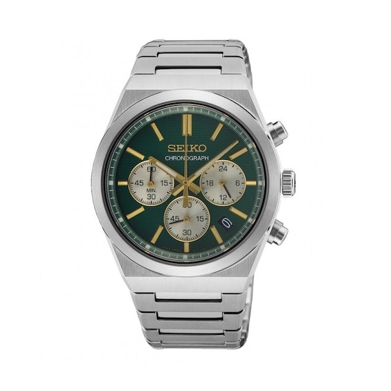 Seiko Conceptual Sport Mens Green Chronograph Dial Stainless