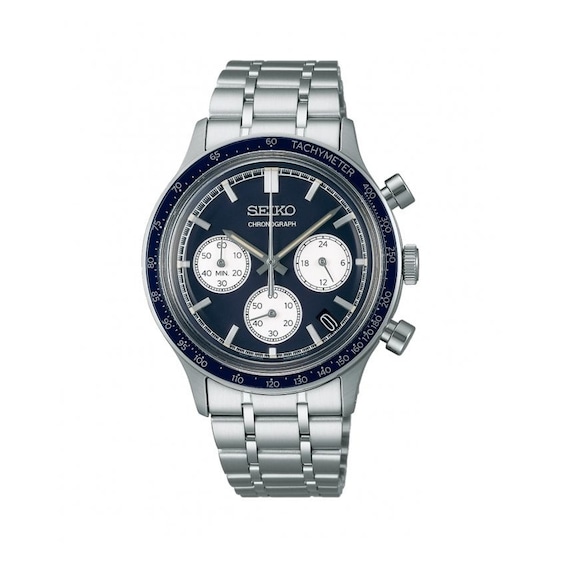 Seiko Conceptual Sport Mens Blue Chronograph Dial Stainless 