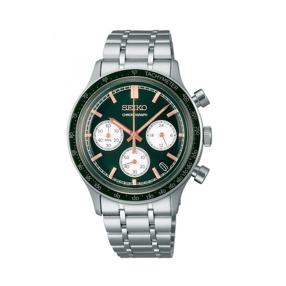 Seiko Conceptual Sport Mens Green Chronograph Stainless Stee