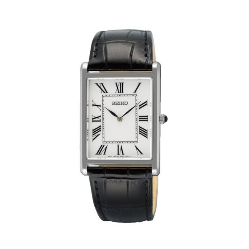 Main Image 1 of Seiko Conceptual Men's White Dial Black Leather Strap Watch