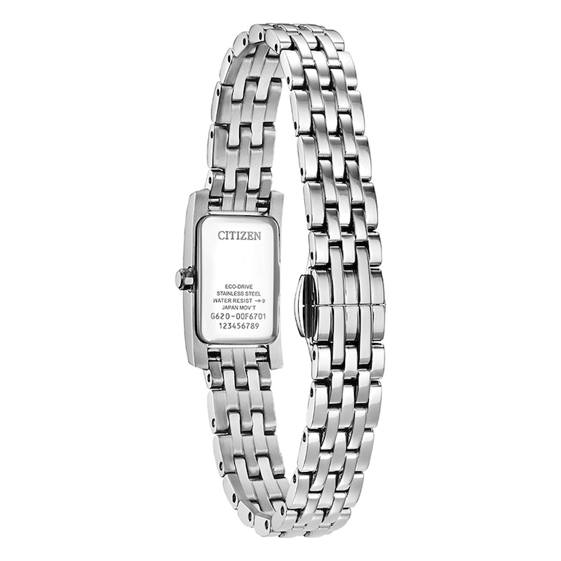 Main Image 3 of Citizen Eco-Drive Pink Mother Of Pearl Crystal Dial & Stainless Steel Watch