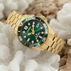 Thumbnail Image 4 of Citizen Eco-Drive Promaster Green Dial & Gold Tone Bracelet Watch