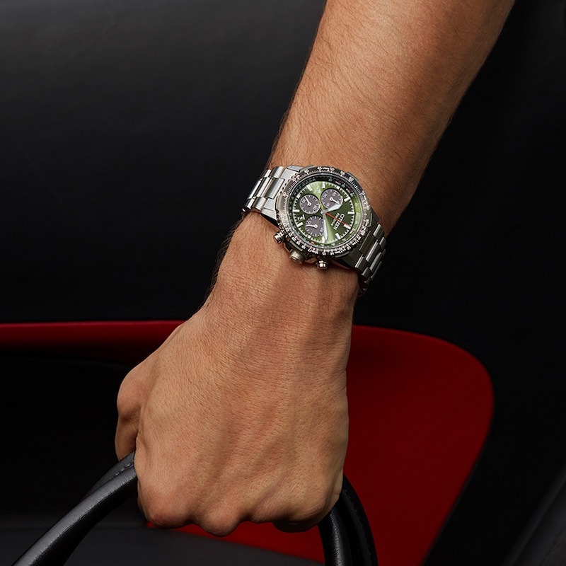 Main Image 6 of Citizen Eco-Drive Promaster Air Navihawk Green Dial & Stainless Steel Watch