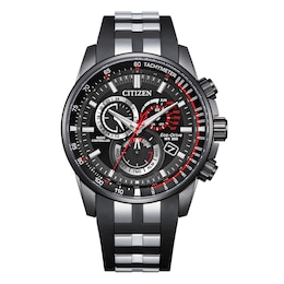 Citizen Eco-Drive Perpetual Chrono A.T Black Stainless Steel Bracelet Watch