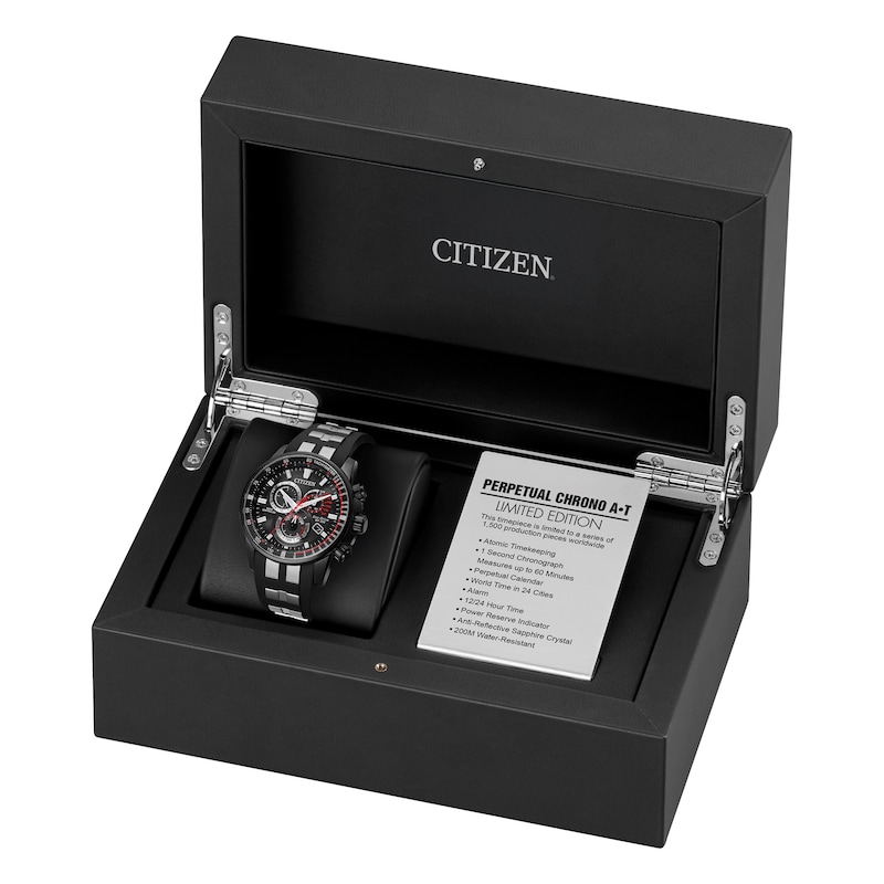 Main Image 7 of Citizen Eco-Drive Perpetual Chrono A.T Black Stainless Steel Bracelet Watch