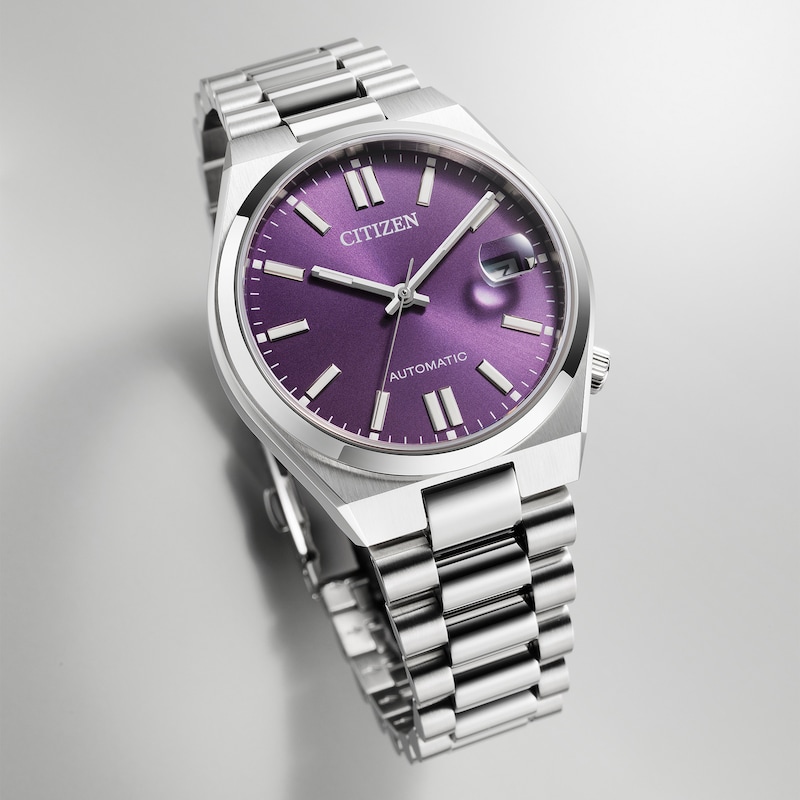 Main Image 5 of Citizen Automatic Tsuyosa Purple Dial & Stainless Steel Watch
