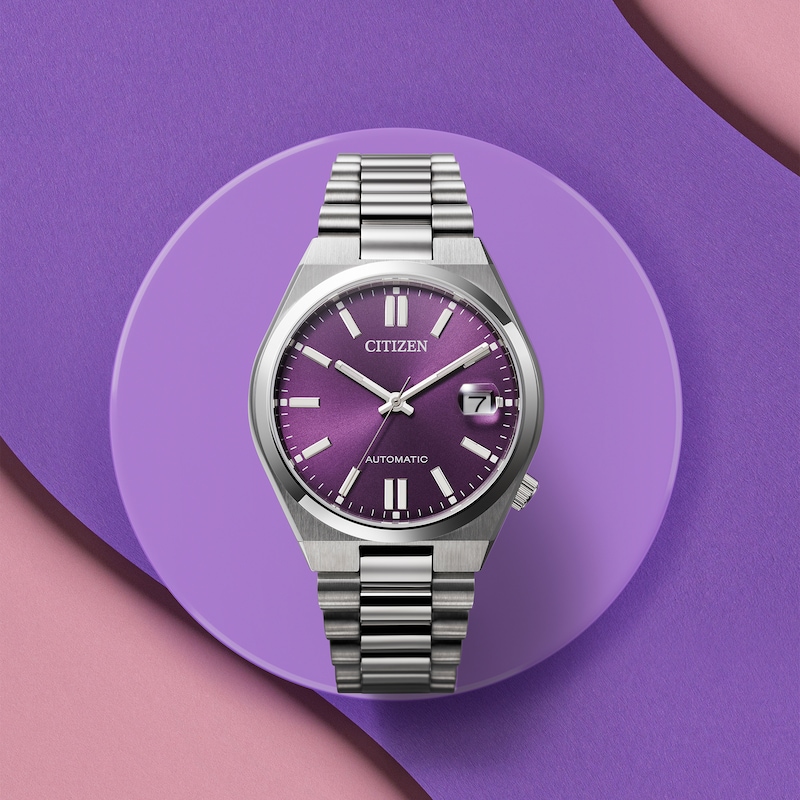 Main Image 6 of Citizen Automatic Tsuyosa Purple Dial & Stainless Steel Watch