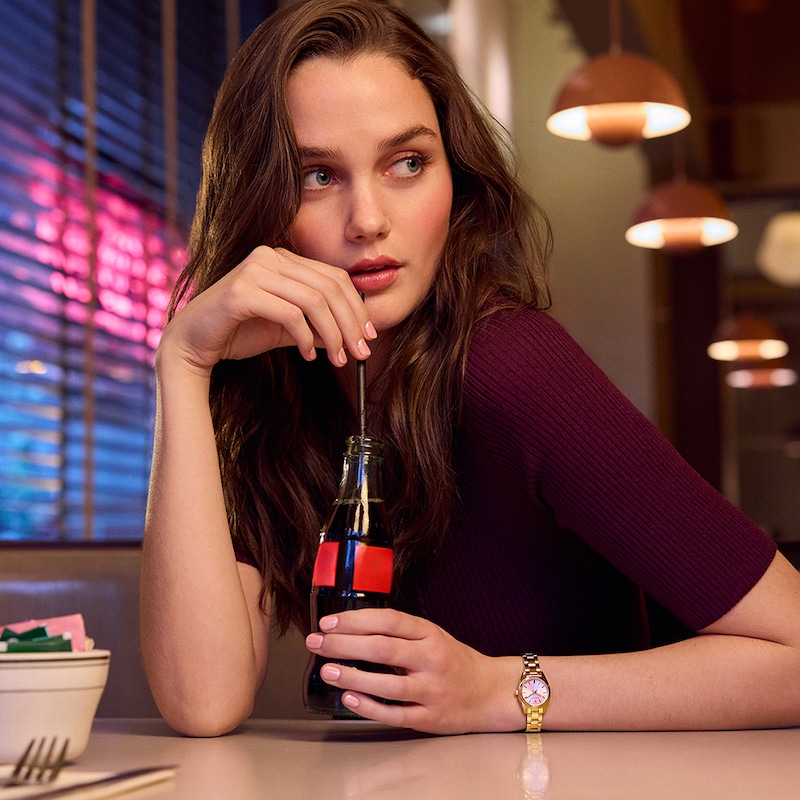 Main Image 4 of Bulova Surveyor Women's Pink Dial Gold-Tone Stainless Steel Bracelet Watch