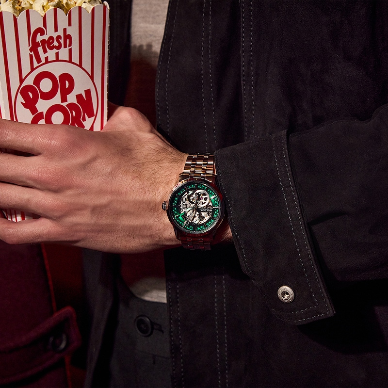 Main Image 6 of Bulova Sutton Automatic Men's Green Skeleton Dial Stainless Steel Bracelet Watch