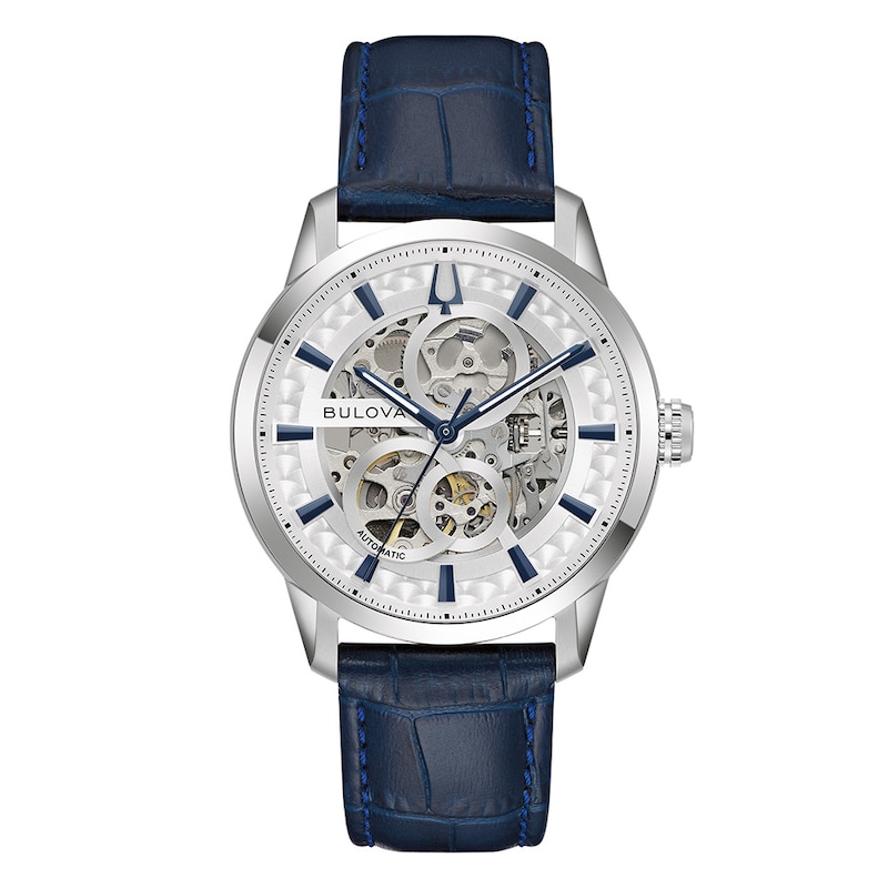 Main Image 1 of Bulova Sutton Automatic Men's White Skeleton Dial Stainless Steel Bracelet Watch