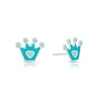Thumbnail Image 1 of Children's Sterling Silver Blue Crown Stud Earrings